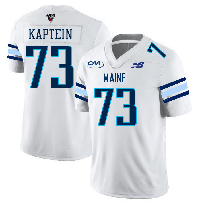 Men #73 Nicholas Kaptein Maine Black Bears College Football Jerseys Stitched Sale-White